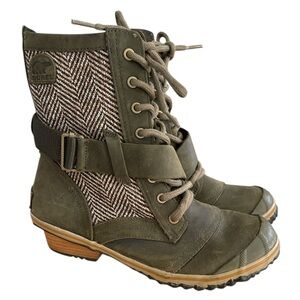 Sorel Olive and Brown Winter Boots